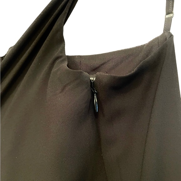 Express Fit & Flare V Neck Sexy Black Dress - Picture 5 of 7